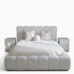 Luxury Grey Upholstered Panel Bed