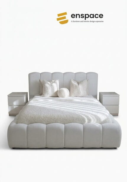Luxury Grey Upholstered Panel Bed